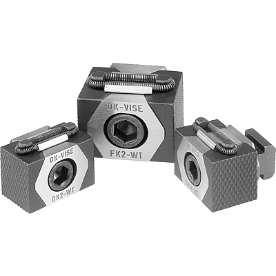 Wedge clamps double wedge jaw faces serrated