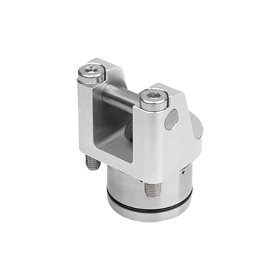 Rotary lever clamps, pneumatic double-acting