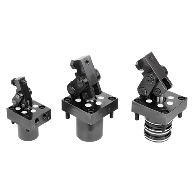 Link clamp, hydraulic double-acting