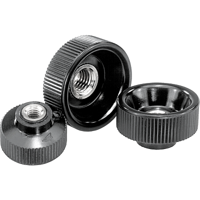 Knurled nuts plastic