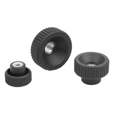 Knurled nuts plastic
