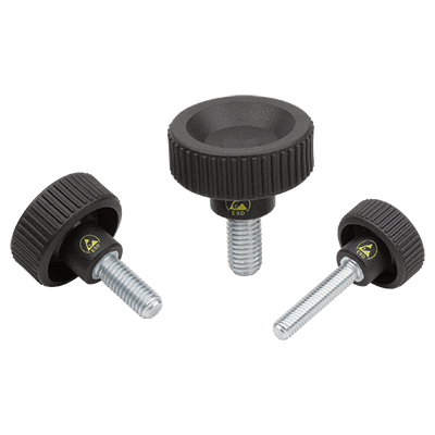 Knurled screws plastic, antistatic