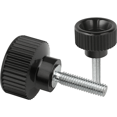 Knurled thumb screws plastic