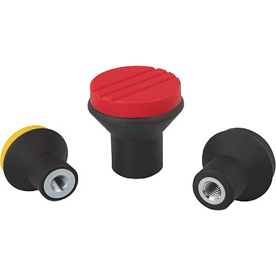 Mushroom knobs with internal thread