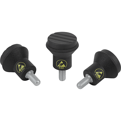 Mushroom knobs antistatic external thread
