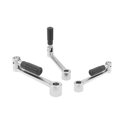 Crank handles stainless steel with fold-away grip