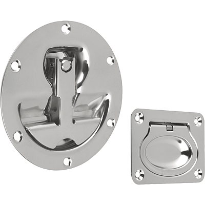 Recessed handles fold-down stainless steel