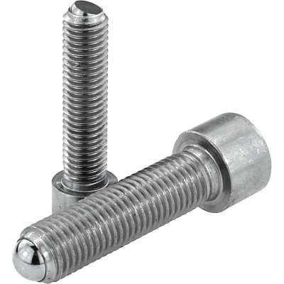 Ball-end thrust screws with head stainless steel