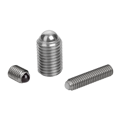Ball-end thrust screws without head stainless steel with full ball