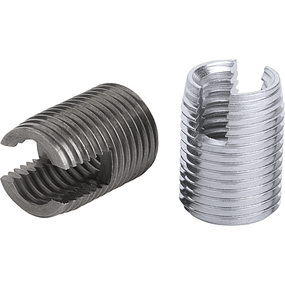 Threaded inserts self-tapping with cutting slot