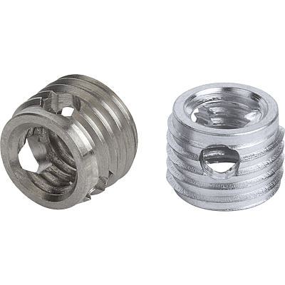 Threaded inserts self-tapping with cutting bores