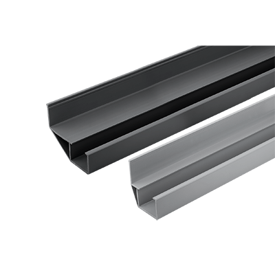 Guide rails, plastic, for roller tracks, steel