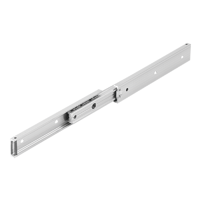 Telescopic slides, aluminum, for side mounting, full extension, load capacity up to 4 kg