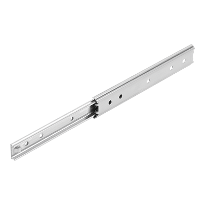 Telescopic slides, stainless steel, for side mounting, partial extension both sides, load capacity up to 18 kg