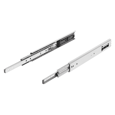 Telescopic slides, stainless steel, for side mounting, full extension, load capacity up to 100 kg