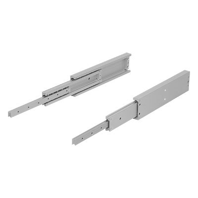 Telescopic slides, aluminium for side mounting, full extension, load capacity up to 300 kg