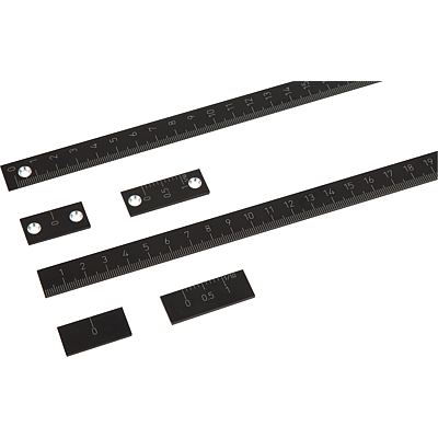 Linear scales self adhesive or with screw holes, aluminium