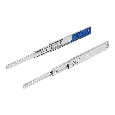 Steel telescopic slides for side mounting, full extension, load capacity up to 68 kg