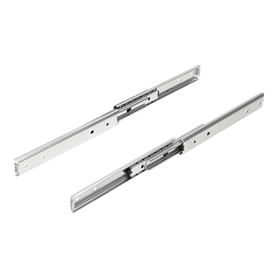 Steel telescopic slides for side mounting, full extension, load capacity up to 30 kg