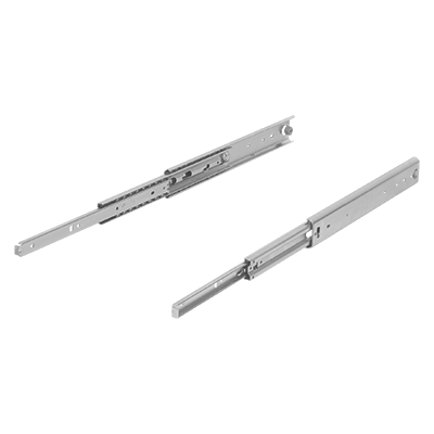 Telescopic slides, steel for side mounting, full extension, load capacity up to 124 kg