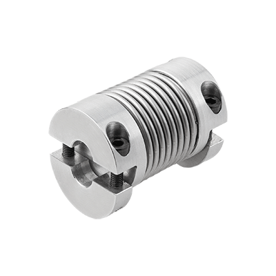 Metal bellows couplings, mini with removeable clamp hubs