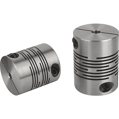 Beam couplings stainless steel with clamping hubs