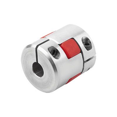 Elastomer dog couplings with clamp hubs