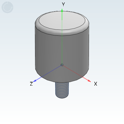 Rubber buffers stainless steel type K conical with external thread, grey