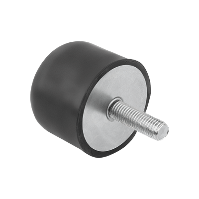 Rubber buffers, steel Type KRA spherical with male thread