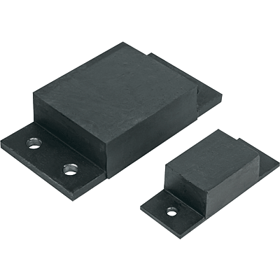 Rubber-metal impact buffer rails