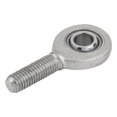 Rod ends with plain bearing, external thread, steel, DIN ISO 12240-1 maintenance-free