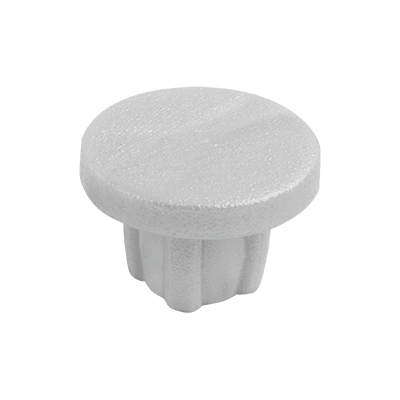 Plastic end caps for hinge halves