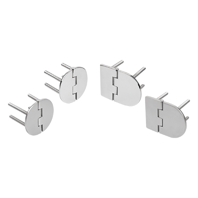 Hinges, stainless steel with fastening screws