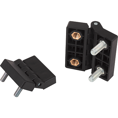 Hinges plastic with bushes and fastening screw