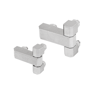 Block hinges with fastening nuts