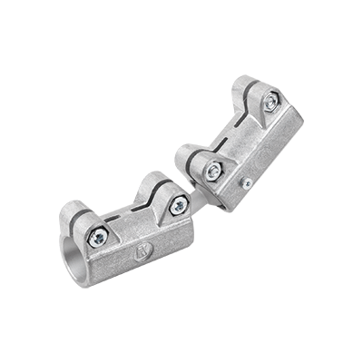 Tube clamps straight, aluminium with double ball joint