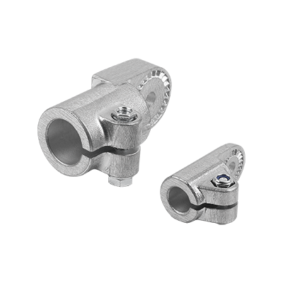 Tube clamps, swivel half aluminium, with sunken teeth