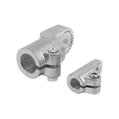 Tube clamps swivel half aluminium, with raised teeth
