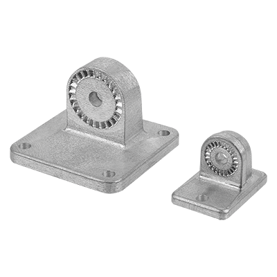 Tube clamps swivel base aluminium, with sunken teeth