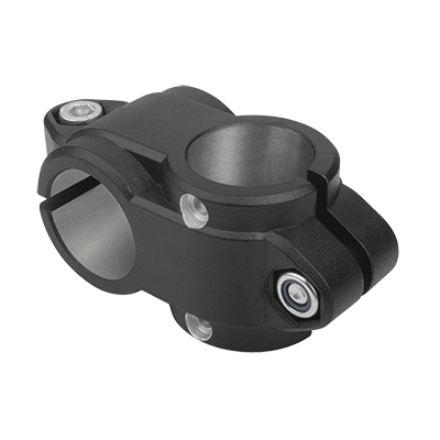 Linear actuator connector clamps cross