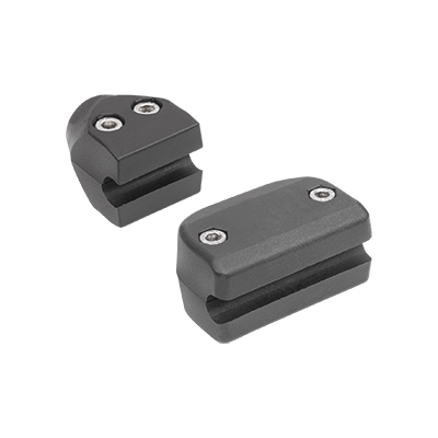 Single clamps, plastic, for round lateral guides