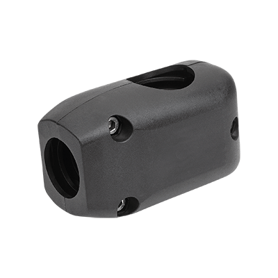 Tube clamps, plastic T-angle for round tubes, multi-part