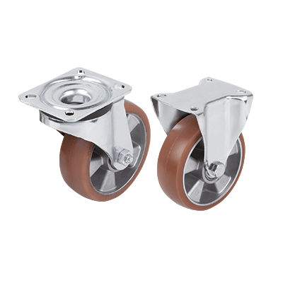 Swivel and fixed castors steel plate, heavy-duty version