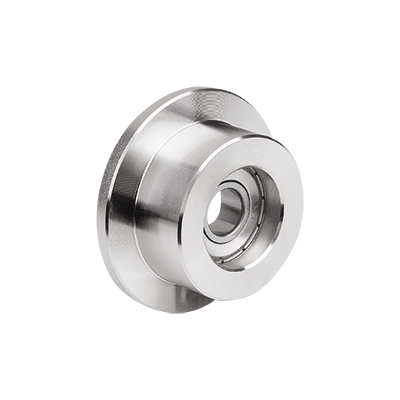 Guide rollers, steel with flange one side