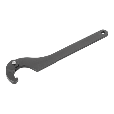 Hinged hook hook wrench with lug