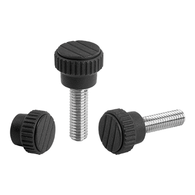 Knurled knobs, plastic, metal detectable