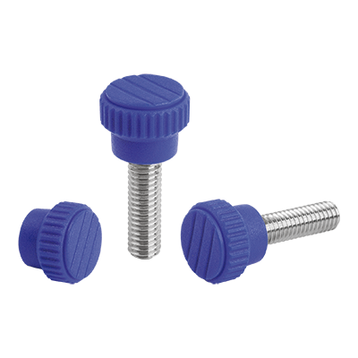 Knurled knobs, plastic, optically detectable