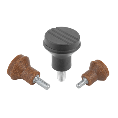 Mushroom knobs biopolymer external thread