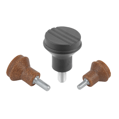 Mushroom knobs biopolymer external thread