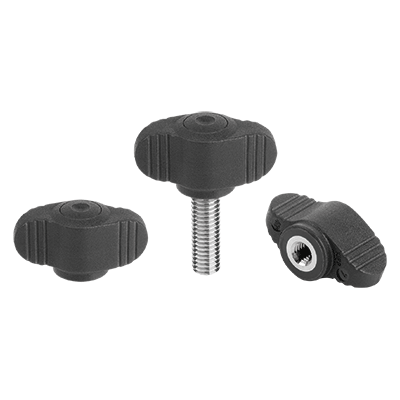 Wing grips "Miniwing", plastic, metal detectable